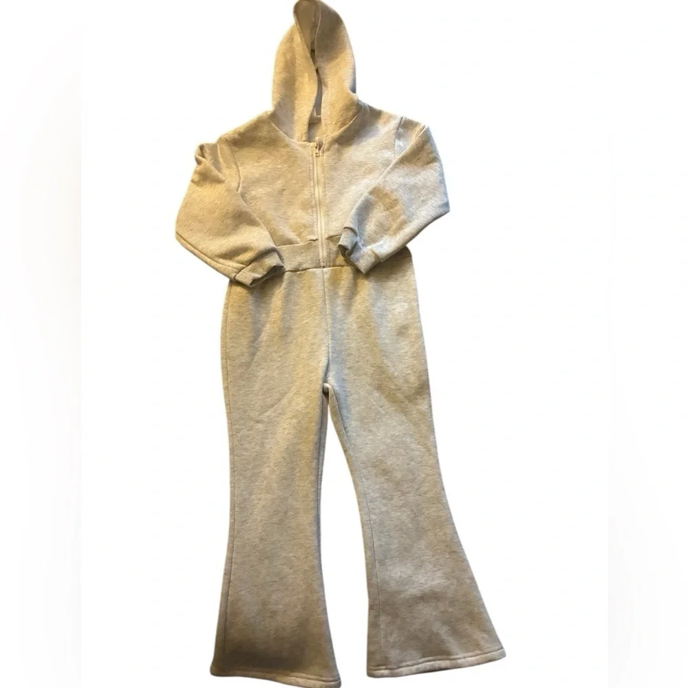 Kids Gray Hooded Jumpsuit
